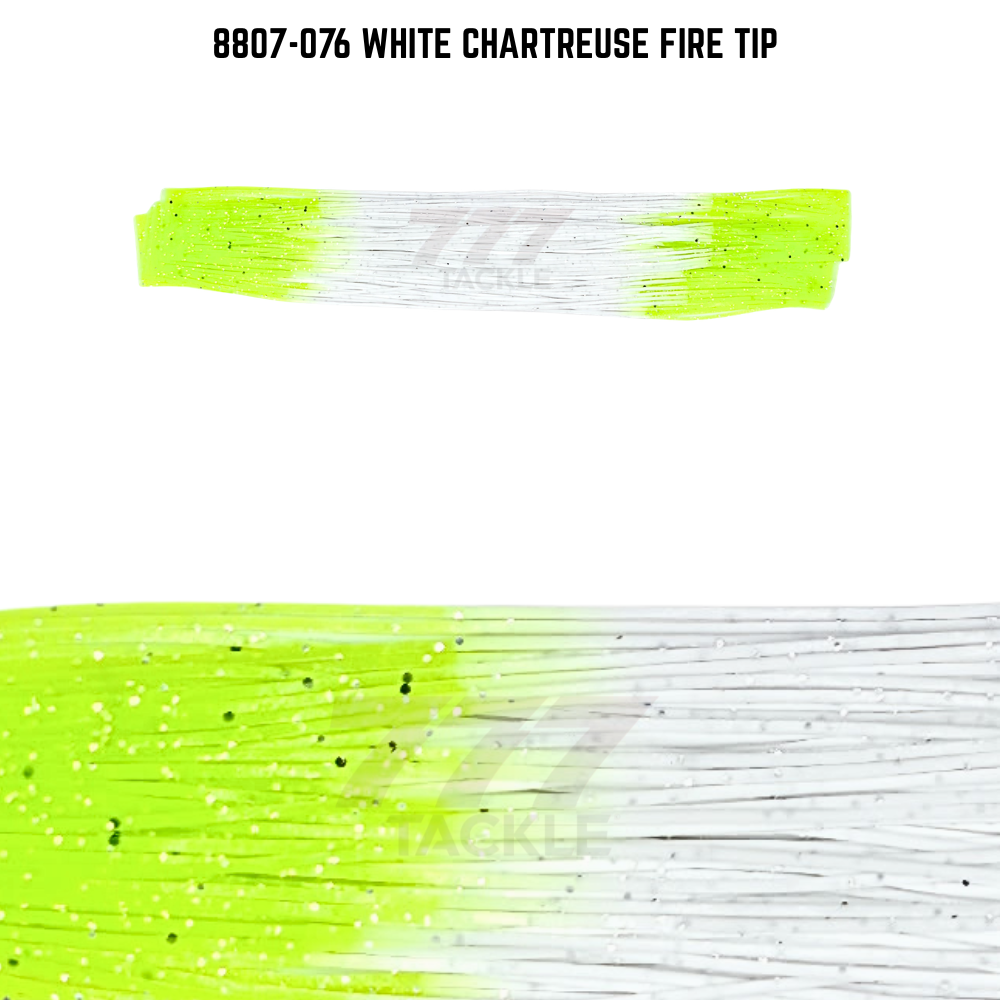 8807-076 White Chartreuse Fire Tip Skirt Tab
