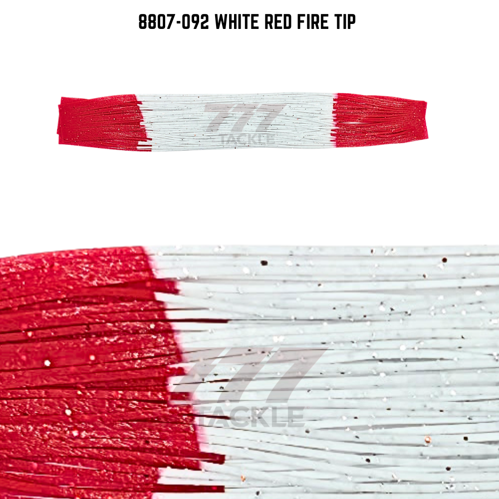 8807-092 White Red Fire Tip Skirt Tab