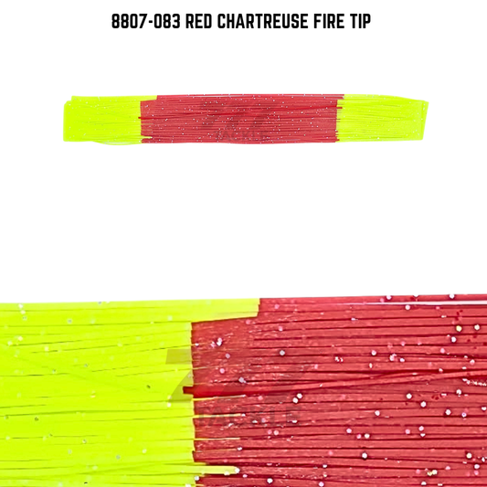 8807-083 Red Chartreuse Fire Tip Skirt Tab