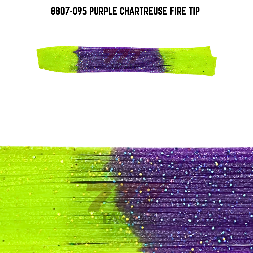 8807-095 Purple Chartreuse Fire Tip Skirt Tab