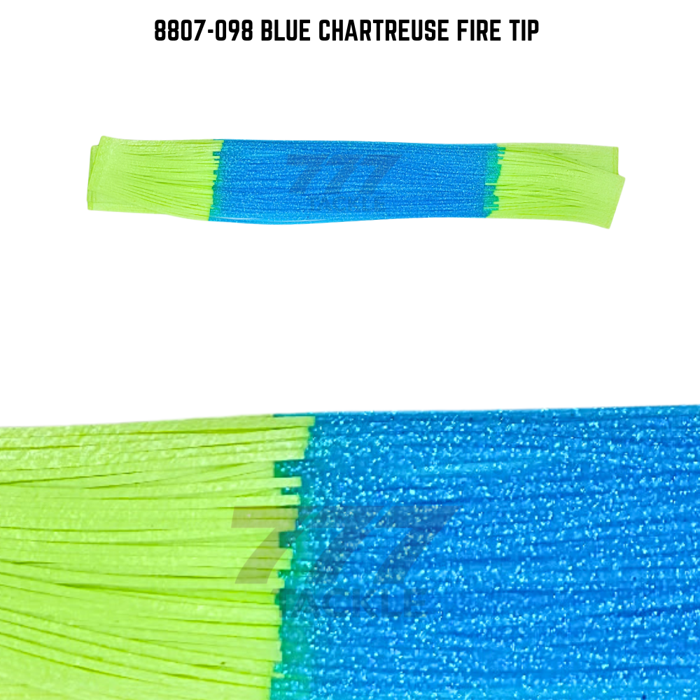 8807-098 Blue Chartreuse Fire Tip Skirt Tab