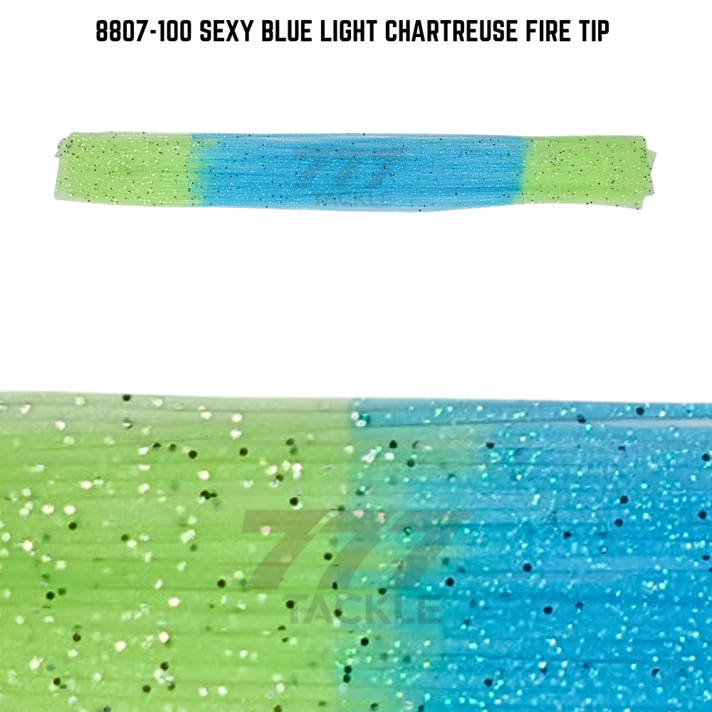 8807-100 Sexy Blue Light Chartreuse Fire Tip Skirt Tab
