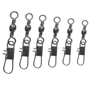 Barrel Snap Swivel Black Safety Interlock Snap #2 - #12