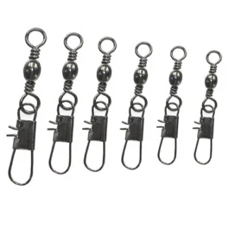 Barrel Snap Swivel Black Safety Interlock Snap #2 - #12