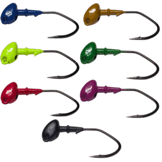 Brush Weedless Victory V Loc Hook Powder Coated Multiple Colors
