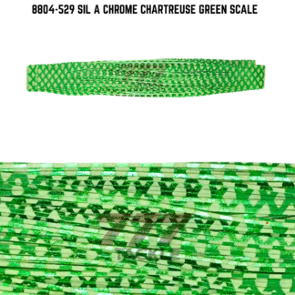 8804-529 Sil A Chrome Chartreuse Green Scale Skirt Tab